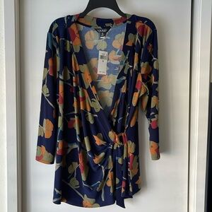 Lauren Ralph Lauren 2x Flower Print Blouse